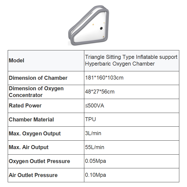 Triangle Shape Sitting Type Hyperbaric Oxygen Chamber